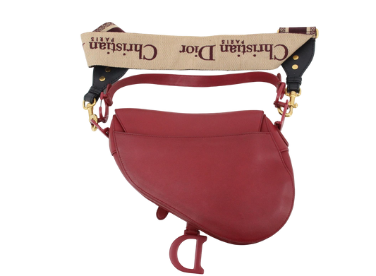 Christian Dior Saddle Crossbody Bag Leather, RED, LEATHER, Crossbody bag