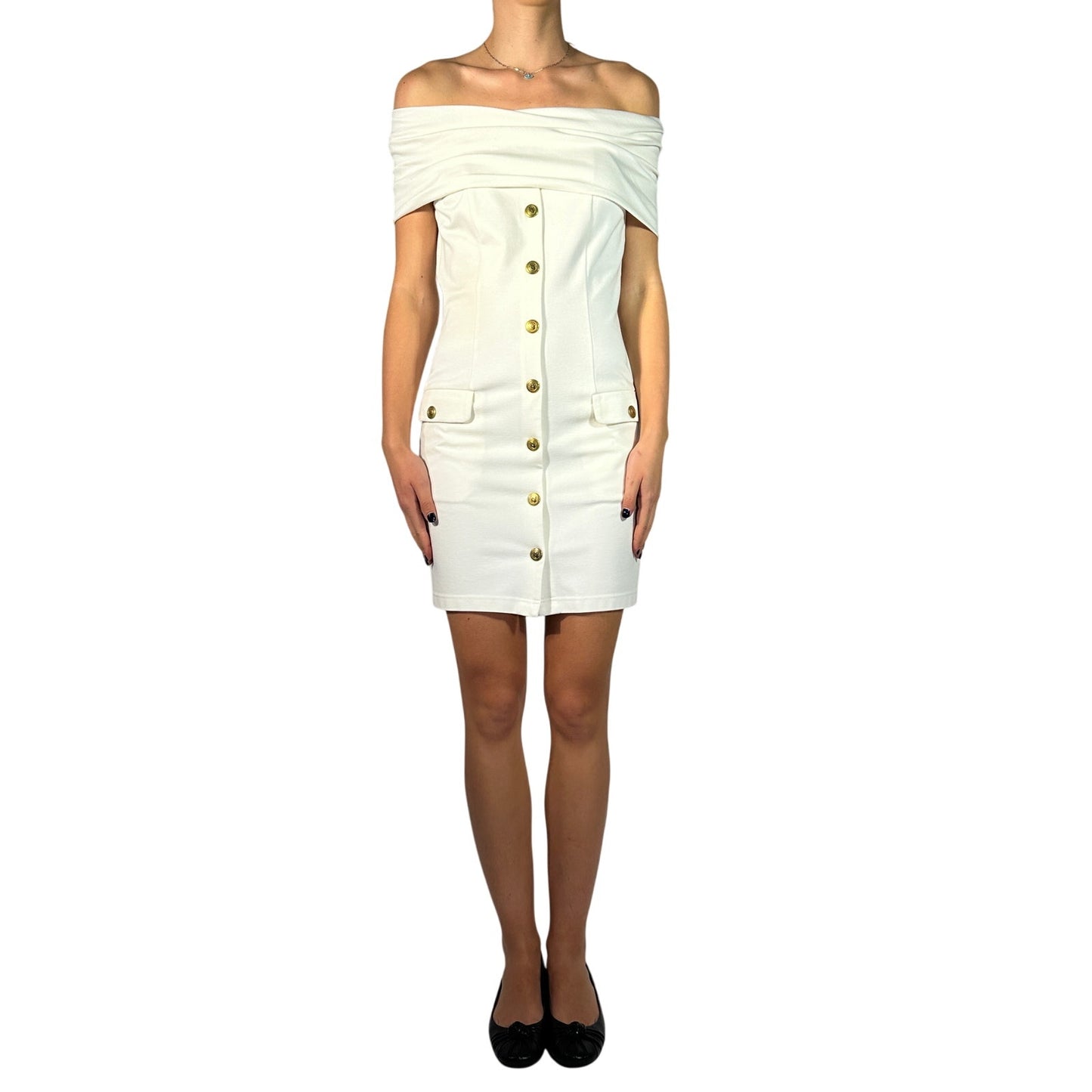 Pierre Balmain Off The Shoulder Mini Dress