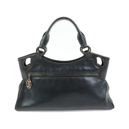 Cartier Marcello Leather, Black, Leather, Handbag