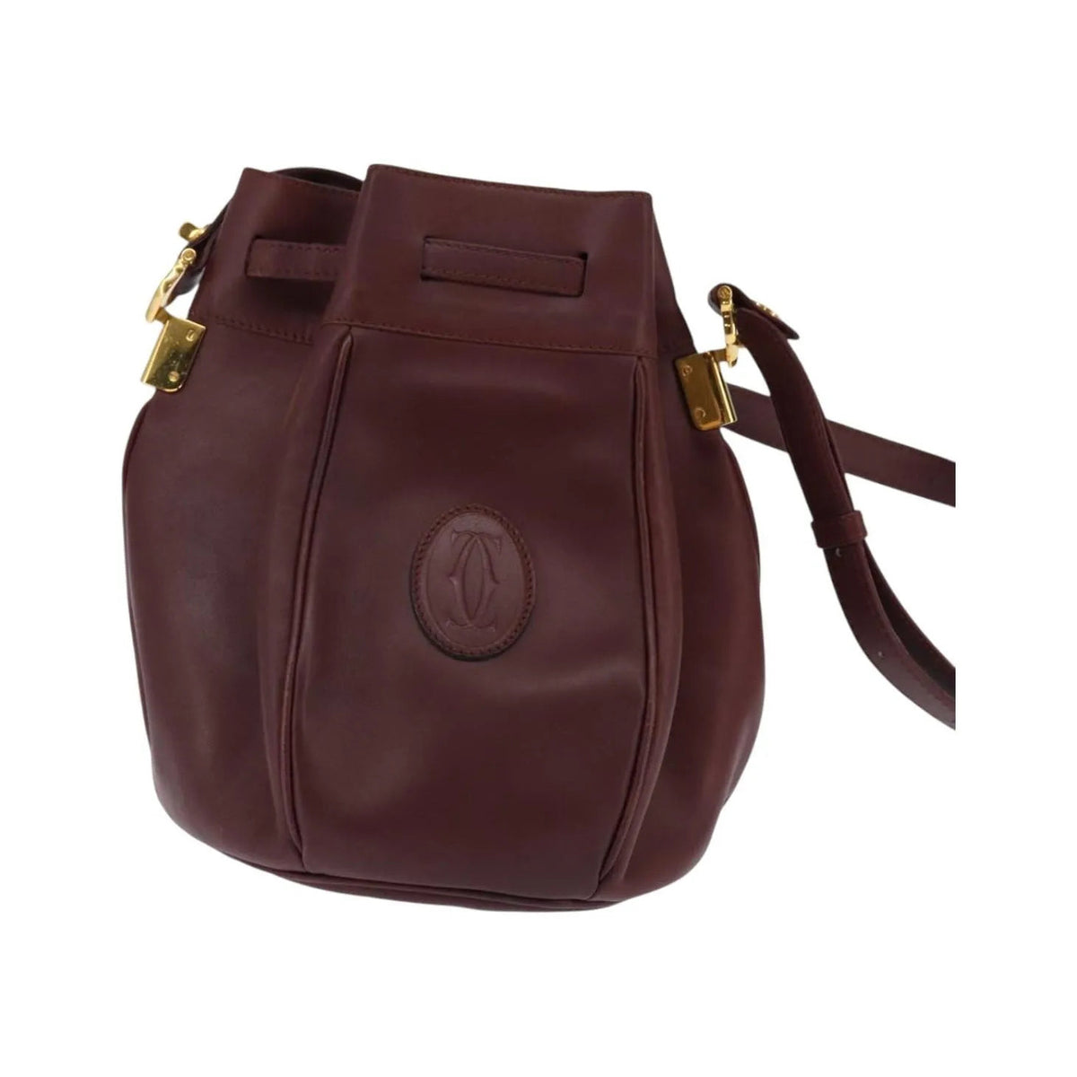 cartier Must de cartier Leather, Burgundy, Leather, Shoulder Bag
