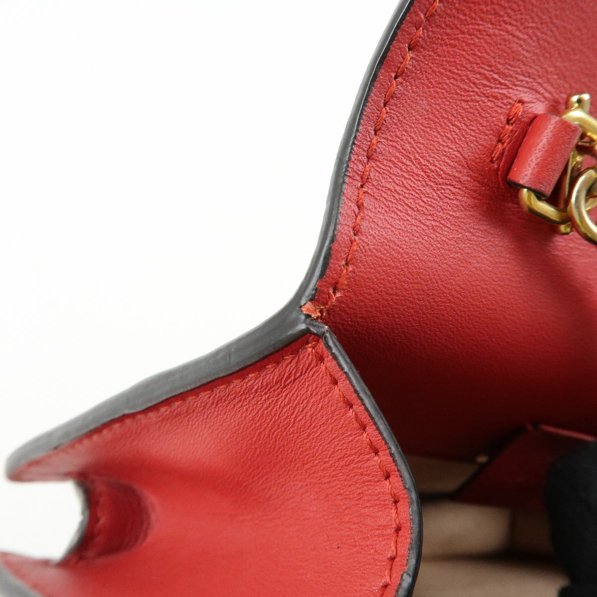 Gucci Sylvie Chain Leather, Red, Leather, Shoulder Bag