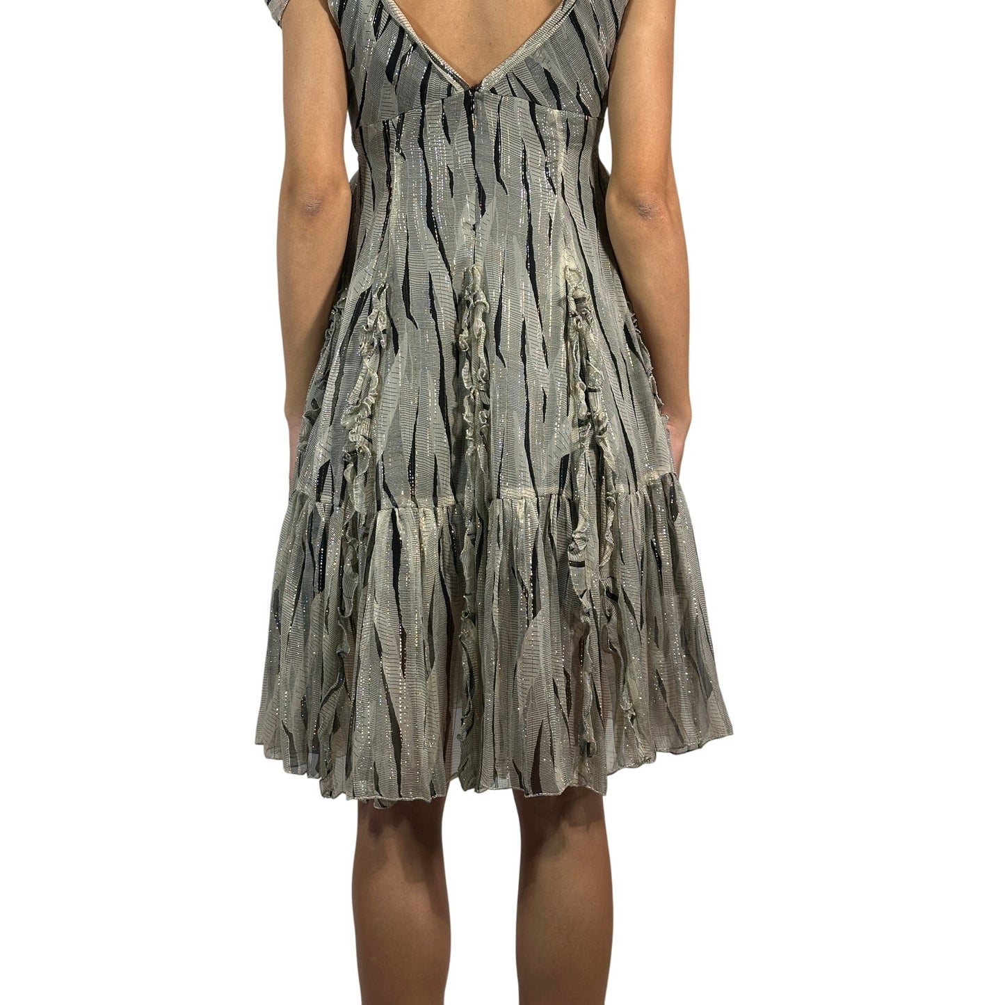 ANNA SUI Metallic Silk Blend Dress