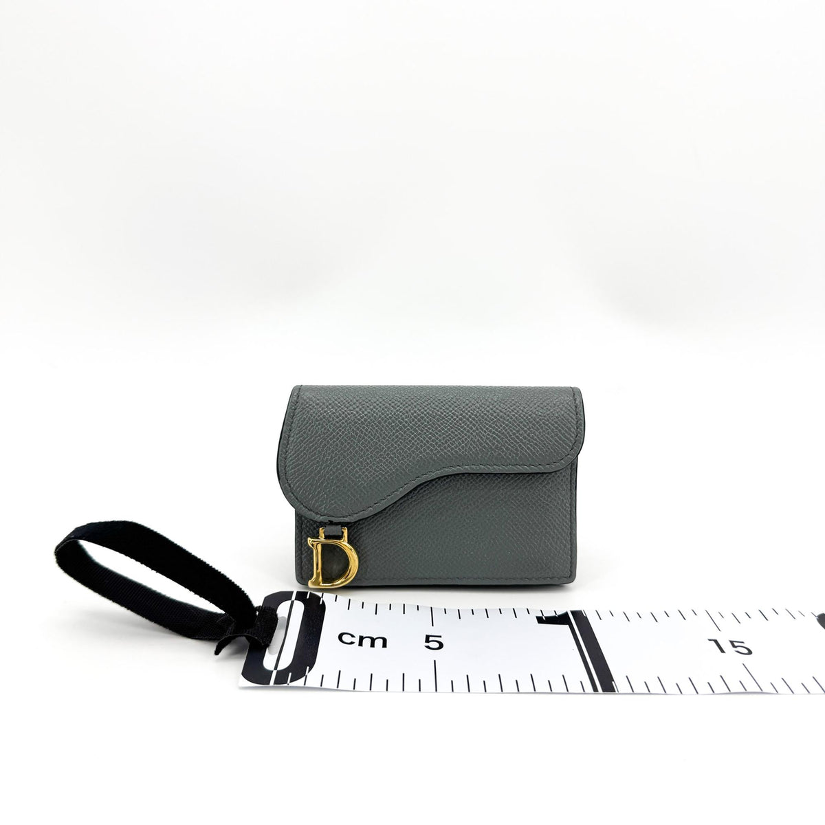 Christian Dior Saddle Lotus Leather, Gray, Leather, Wallet