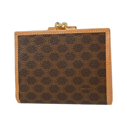 Celine Bifold Triomphe Coated Canvas, Brown, PVC, Wallet