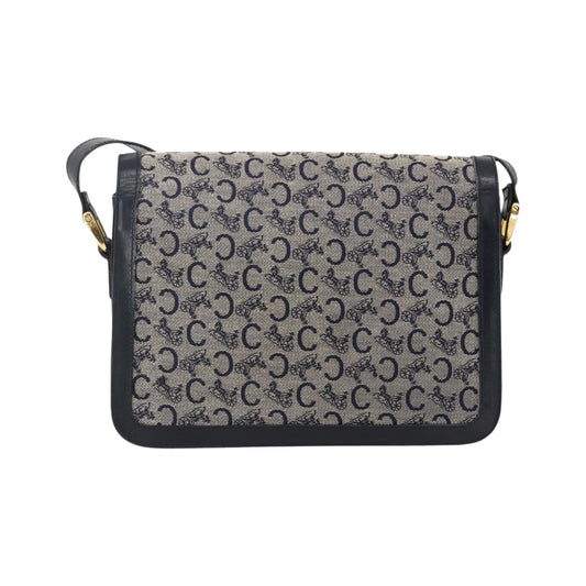 Celine C Sulky Horse carriage Canvas, Navy, Canvas, Handbag