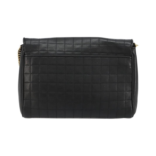 Celine Flap Shoulder Leather, Black, Leather, Shoulder Bag