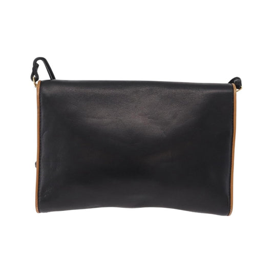 Celine Flap Shoulder Leather, Black, Leather, Shoulder Bag