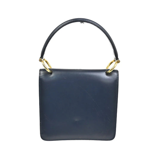 Celine Gancini Leather, Navy, Leather, Handbag