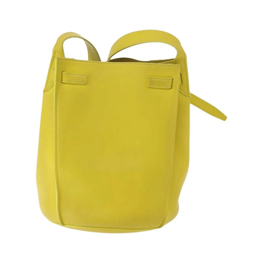 Celine Long Strap Big Bag Bucket Leather, Yellow, Leather, Handbag