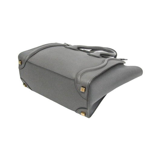 Celine Luggage Smooth Leather, Gray, Leather, Handbag