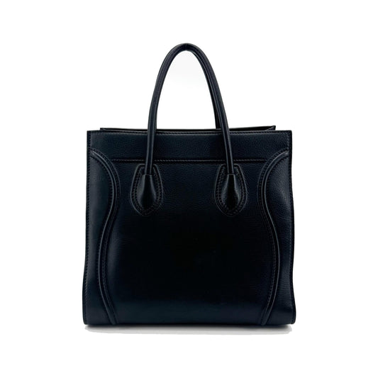 Celine Luggage Smooth Leather, Black, Leather, Handbag
