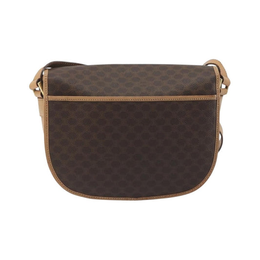 Celine Macadam Canvas, Brown, Canvas, Shoulder Bag