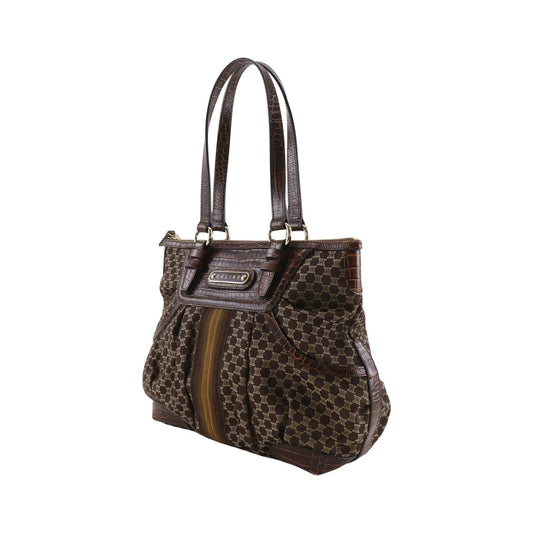 Celine Macadam Macadam with leather, Brown, Leather, Tote Bag