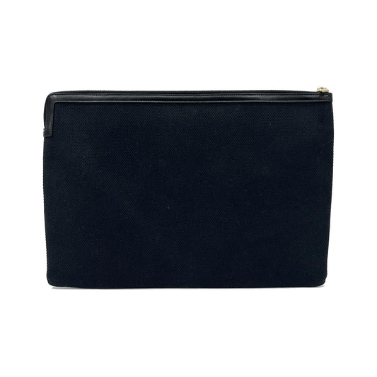 Celine pochette zippée à logo celine pochette zippée à logo celine, Black, Canvas, Clutch