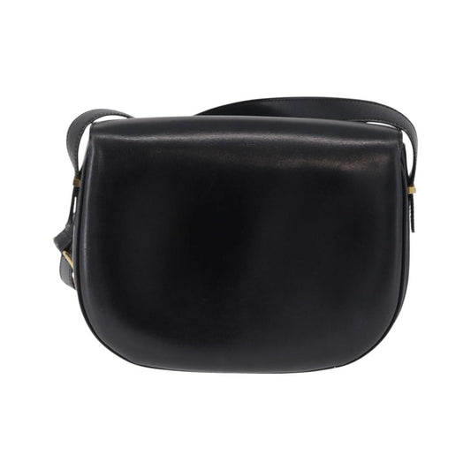 Celine Shoulder Leather, Black, Leather, Shoulder Bag