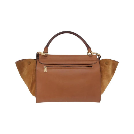 Celine Trapeze Leather, Brown, Leather, Handbag