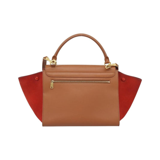 Celine Trapeze Leather with Suede, Brown, Leather, Handbag