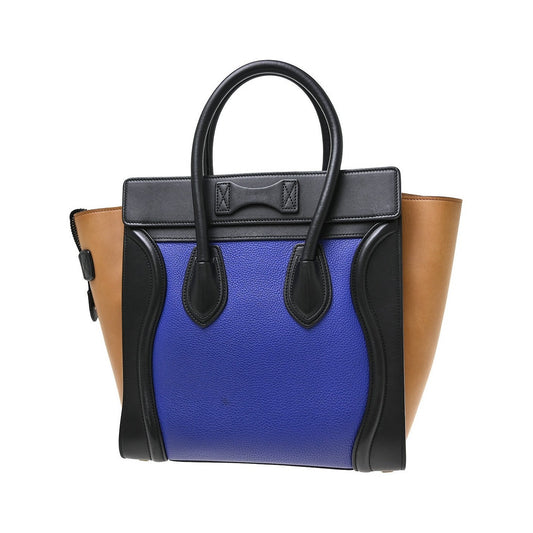 Celine Tricolor Luggage Leather, Multicolour, Leather, Tote Bag