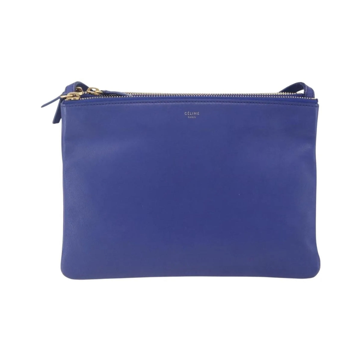 Celine Trio Leather, Blue, Leather, Shoulder Bag