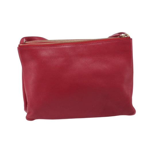 Celine Trio Leather, Red, Leather, Crossbody Bag