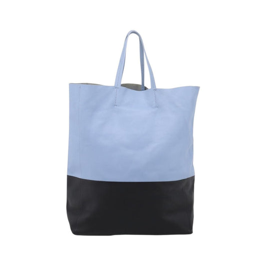 Celine Vertical Bi-Cabas Tote Leather, Blue, Leather, Tote Bag