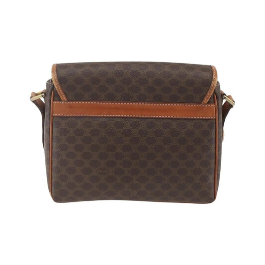 Celine Vintage Macadam Canvas and Leather, Brown, Canvas, Shoulder Bag