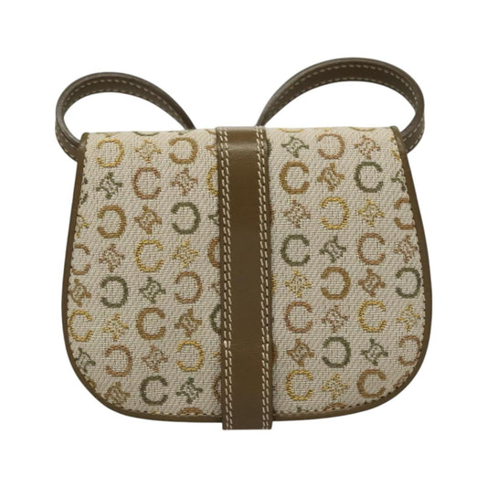 Celine Vintage Shoulder Bag Canvas, Khaki, Canvas, Shoulder Bag