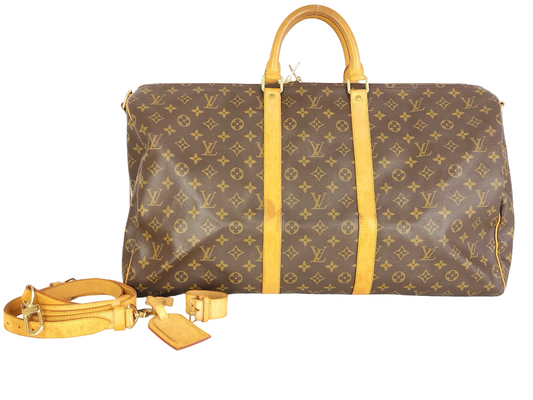 Louis Vuitton Keepall Bandouliere Bag Monogram Canvas, Brown, Canvas, Travel Bag