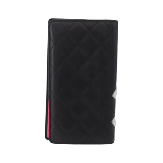 Chanel Cambon Bifold Quilted Calfskin, Black, Leather, Wallet