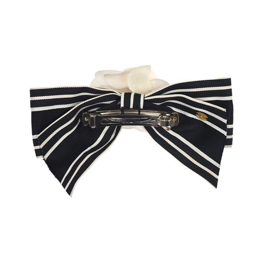 Chanel Camellia Hair Barrette Satin, Black, Satin, Head Accessory