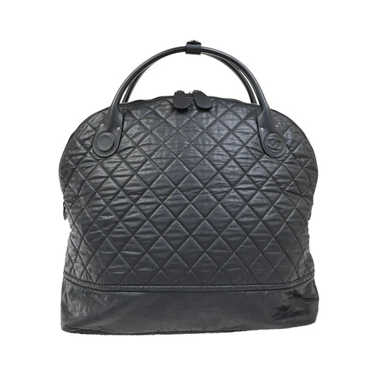 Chanel Horizontal Sport Weekender Quilted Coated Canvas, Black, Nylon, Travel Bag