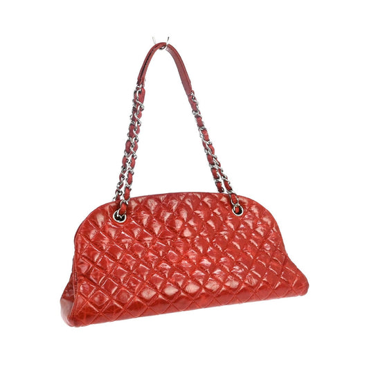 Chanel Just Mademoiselle Quilted Aged Calfskin, Red, Leather, Shoulder Bag