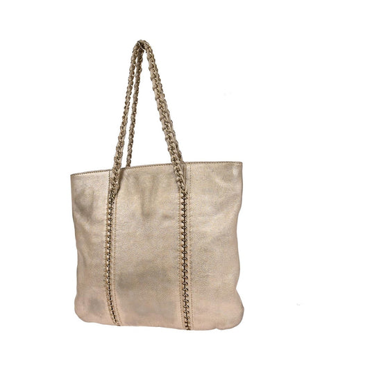 Chanel Luxe Ligne Zipped Tote Leather, Gold, Leather, Tote Bag