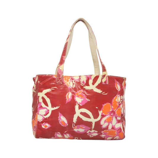 Chanel Vintage Floral Tote Patent leather, Red, Patent Leather, Tote Bag