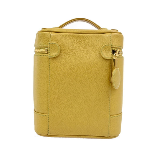 Chanel Vintage Timeless Cosmetic Case Caviar, Yellow, Leather, Clutch