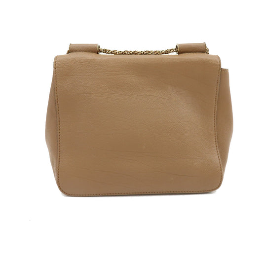 Chloe Elsie Chain Leather, Brown, Leather, Shoulder Bag