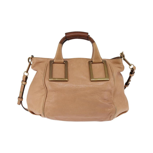 Chloe Ethel Leather, Beige, Leather, Handbag