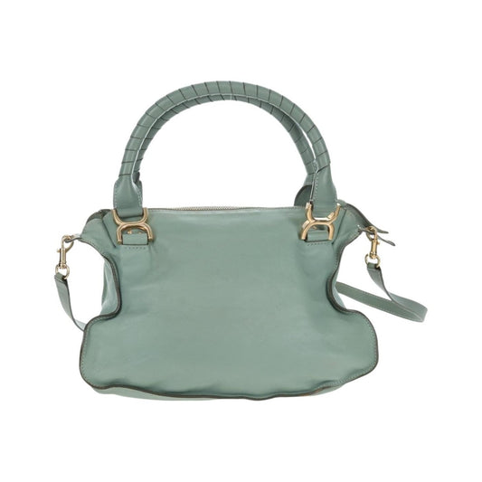 Chloe Marcie Top Handle Leather, Green, Leather, Handbag
