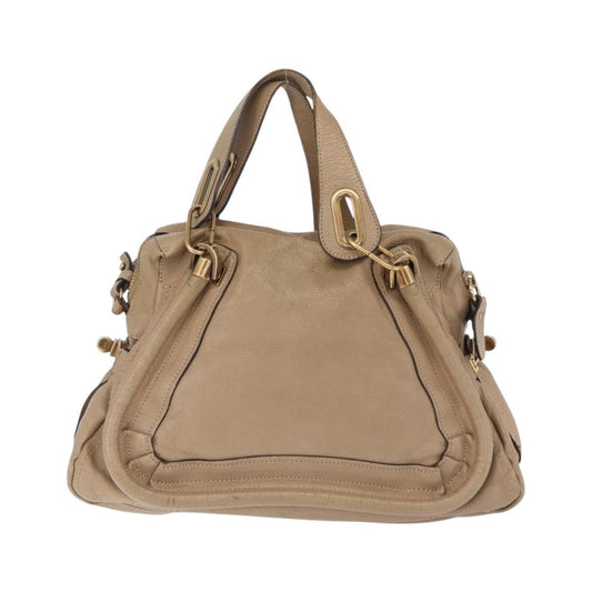 Chloe Paraty Top Handle Leather, Beige, Leather, Handbag