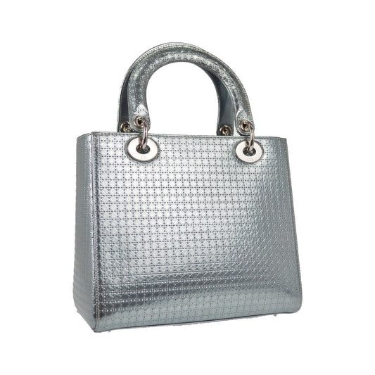 Christian Dior Lady Dior Micro Cannage Metallic Calfskin, Metallic, Leather, Handbag