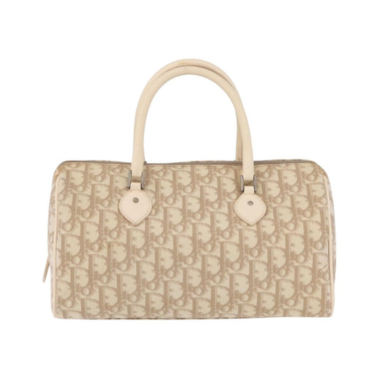 Christian Dior Vintage Boston Diorissimo Canvas, Beige, Canvas, Handbag