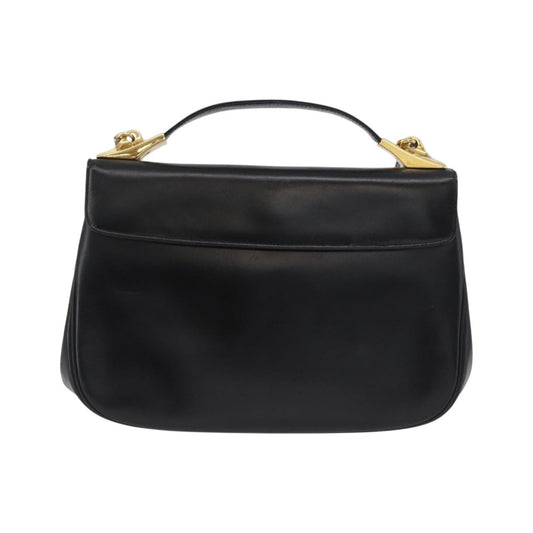 Christian Dior Vintage CD Logo Leather, Black, Leather, Shoulder Bag