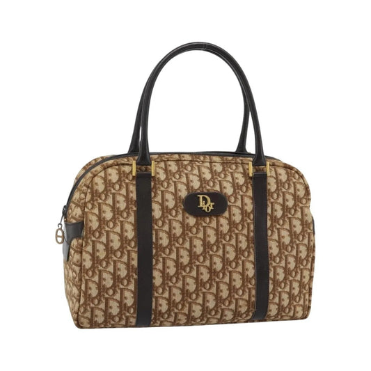Christian Dior Vintage CD Trotter Canvas, Brown, Canvas, Handbag