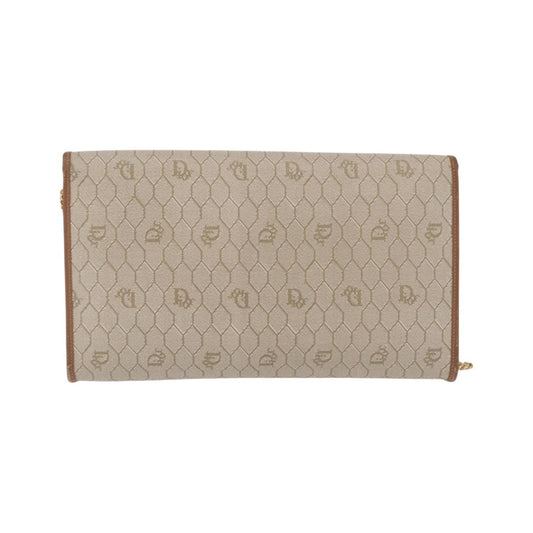 Christian Dior Vintage Honeycomb Canvas, Beige, Canvas, Shoulder Bag