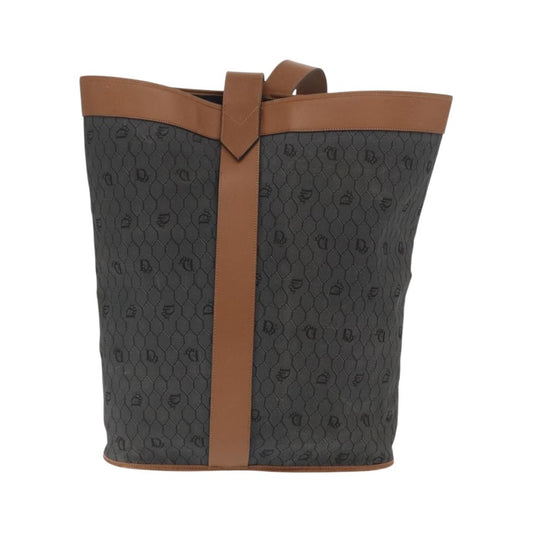 Christian Dior Vintage Honeycomb Canvas, Black, Canvas, Shoulder Bag