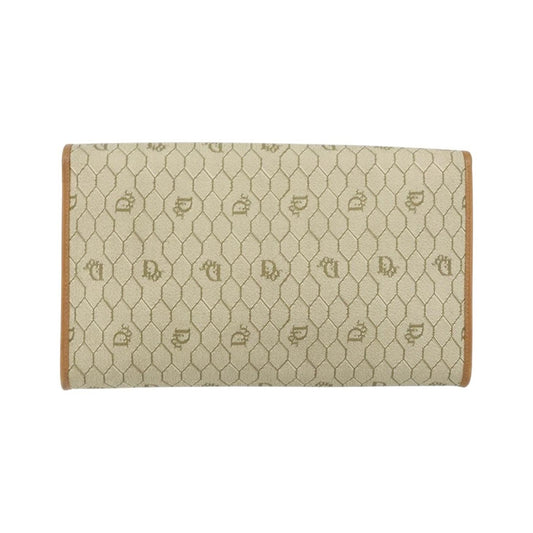 Christian Dior Vintage Honeycomb chain Canvas, Beige, Canvas, Shoulder Bag