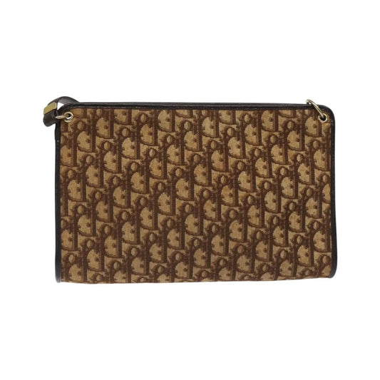 Christian Dior Vintage Trotter Canvas, Brown, Canvas, Shoulder Bag