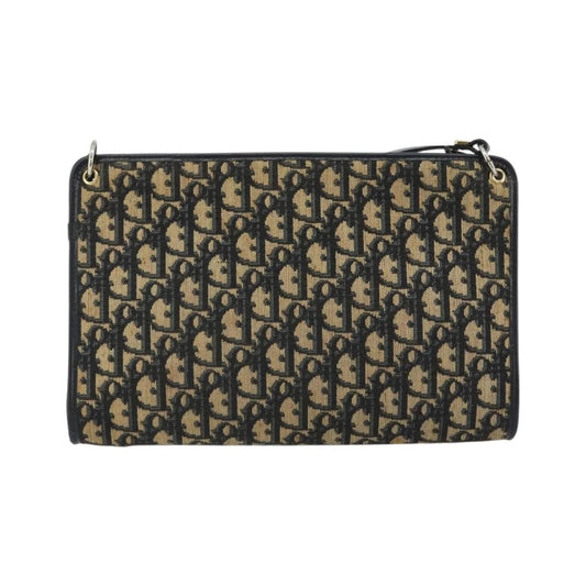 Christian Dior Vintage Trotter Canvas, Navy, Canvas, Shoulder Bag