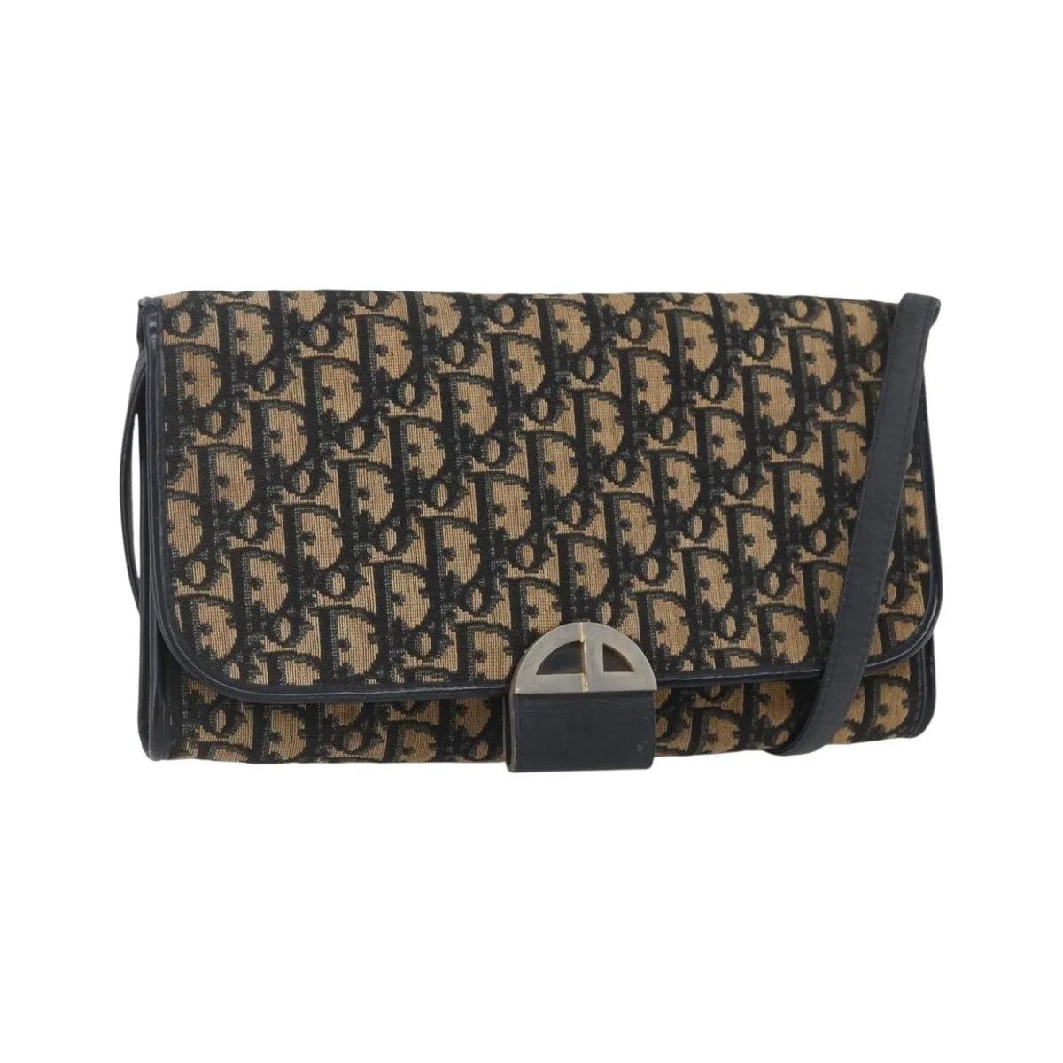 Christian Dior Vintage Trotter Canvas, Navy, Canvas, Shoulder Bag