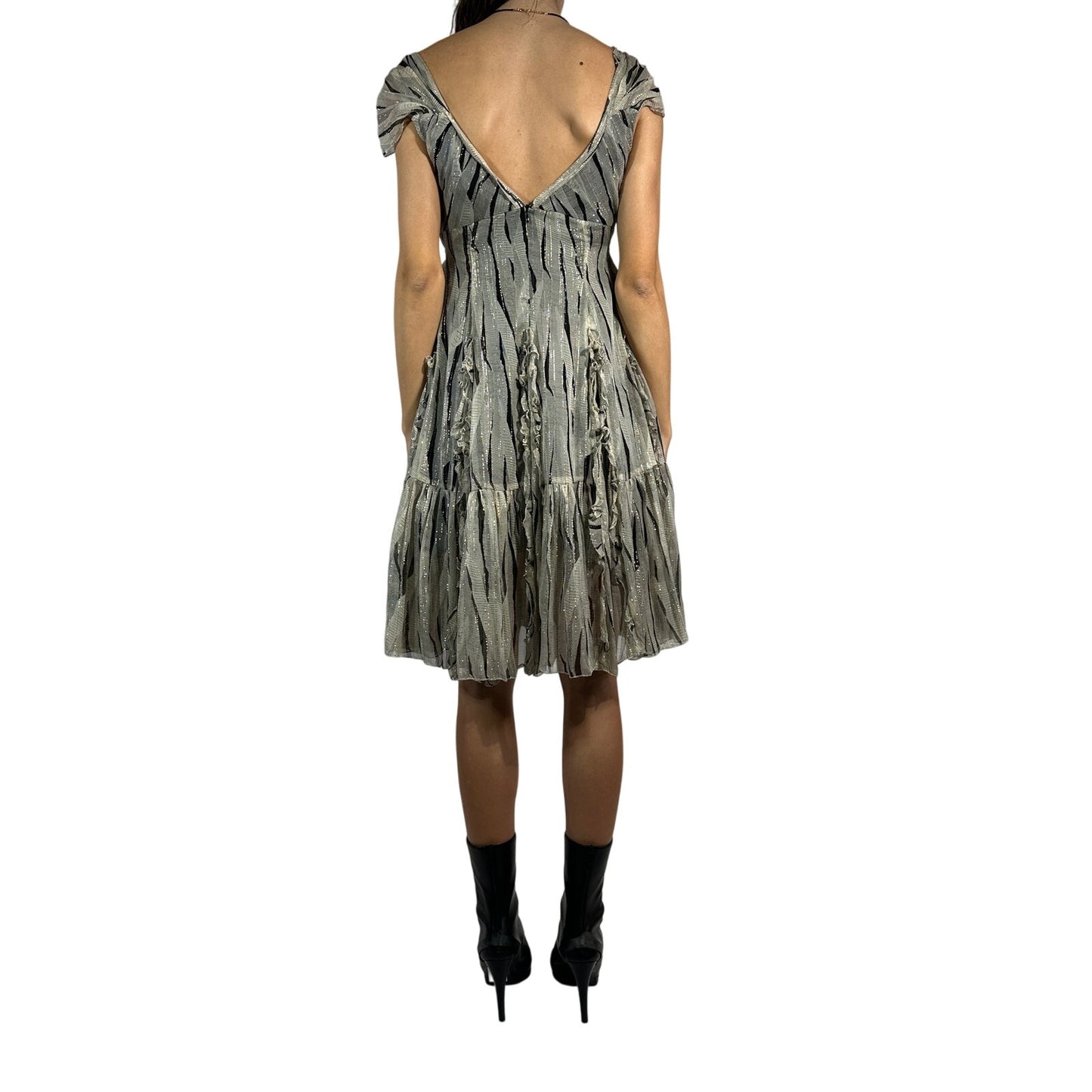 ANNA SUI Metallic Silk Blend Dress